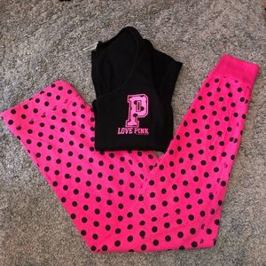 M/M Victoria Secret Pink Thermal Pajama Set